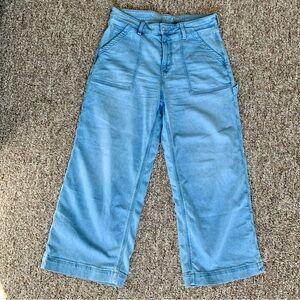 American Eagle Super High Rise Baggy Wide Leg Size 10 X Short Light Denim Jeans